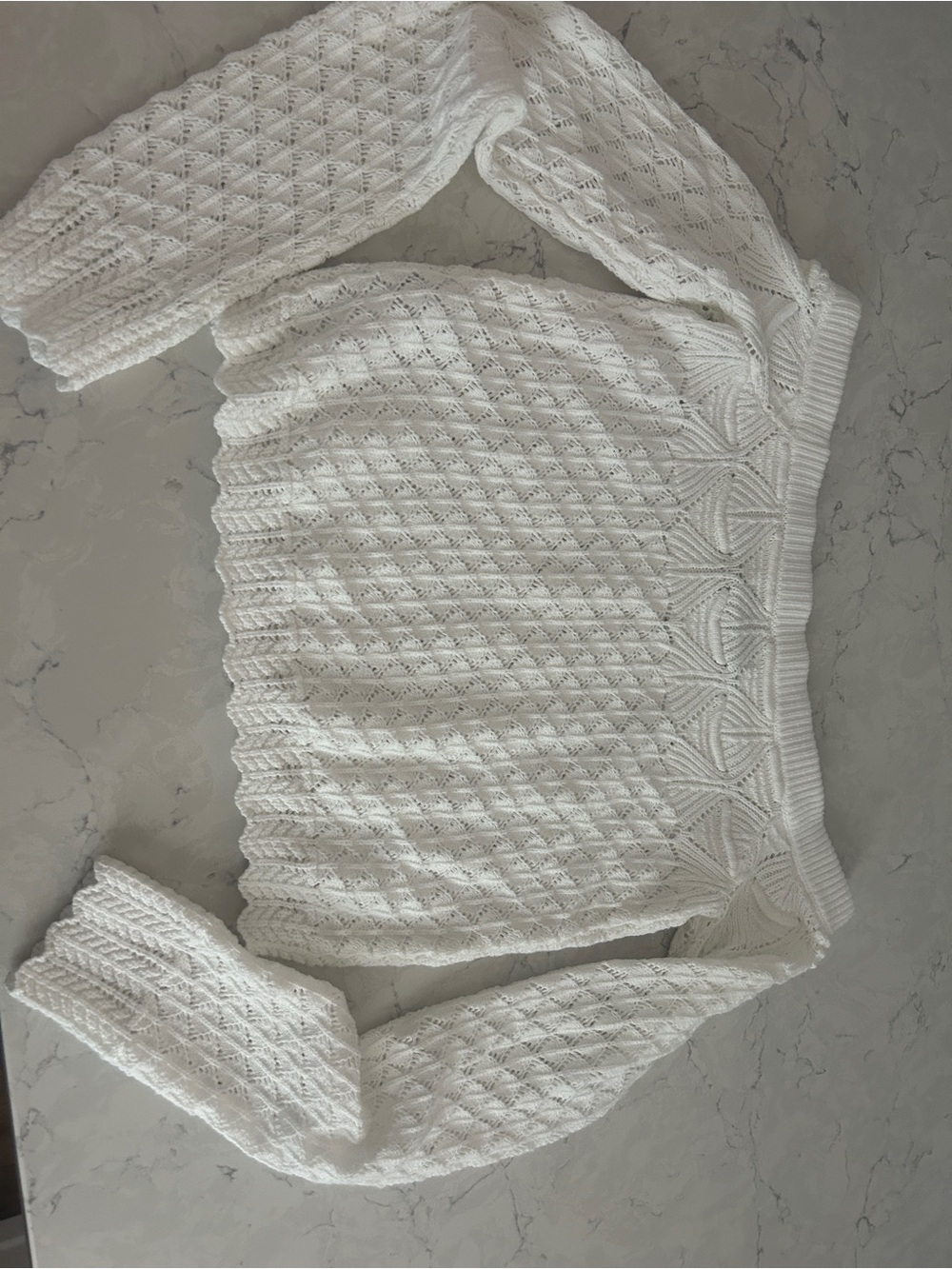 Hollister White Off-the-Shoulder Knit Sweater